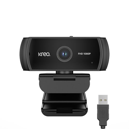 Kreo Owl Lite Full HD Webcam with 1080P 30 FPS, Auto-Focus and Built-in Dual Digital Mi…