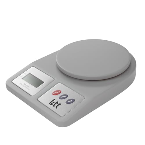 Lifelong Digital Kitchen Weighing Scale, 5kg Capacity, Grey, LCD Display with Tare Func…