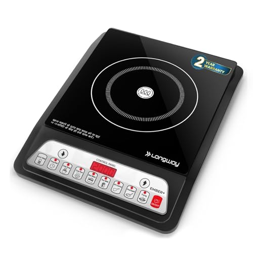 Longway Ember Plus IC 2000 Watt Induction Cooktop with Auto Shut-Off & Over-Heat Protec…