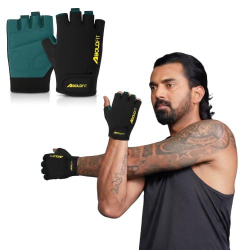 Boldfit Gym Gloves for Men Workout Unisex Cushion Hand Gloves for Gym for Men for Cycli…