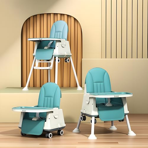 Cockatoo-Kids BiteBuddy 3-in-1 Foldable Baby High Chair with Double Removable Tray, Boo…