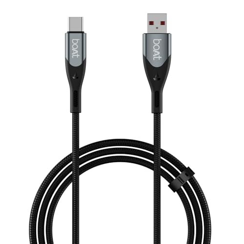 boAt Type A to C 65W Fast Charging Cable with 480 Mbps Data Transfer, Tangle-Free Cable…