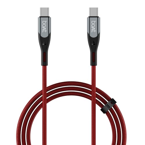 boAt Type C to C 65W Fast Charging Cable with 480 Mbps Data Transfer, Tangle-Free Cable…