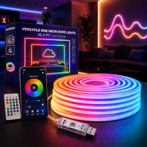 One94Store Premium Smart SMD Rope Light 5M with App & Remote Control, Music Sync RGB LE…