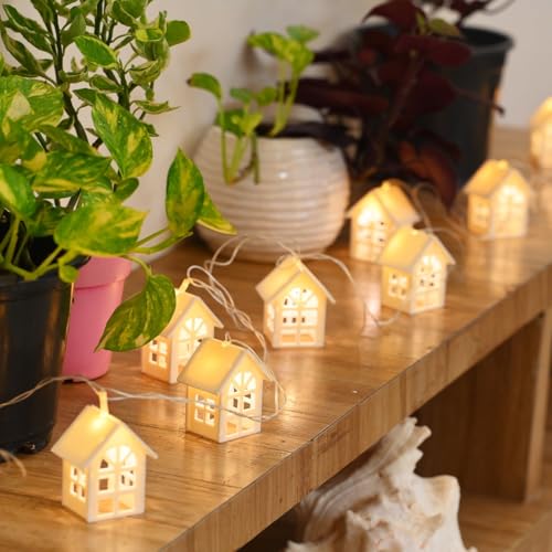 ZALAR House Light 14 LED Warm White Color Outdoor String Lights for Home 10FT Weatherpr…