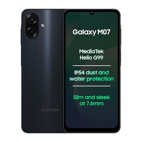 Samsung Galaxy M07 Mobile (Black, 4GB RAM, 64GB Storage) | MediaTek Helio G99 | AnTuTu…