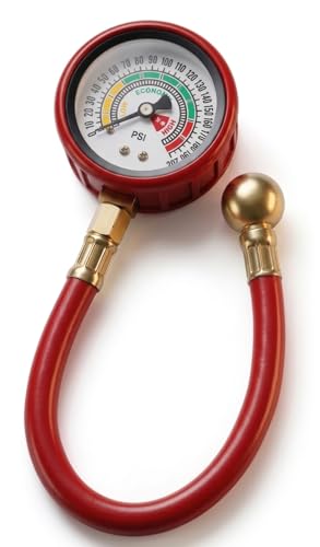 Frocel Tire Pressure Analog Gauge with Hose – Heavy-Duty Air Pressure Checker for Car,…
