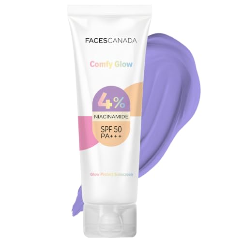 FACES CANADA Comfy Glow Sunscreen - 50ml | SPF50 PA+++ | UVA & UVB Protection | Feather…