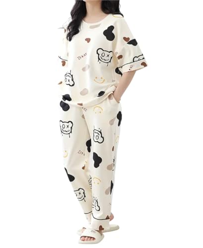 Louis Luxe Womens Korean Night Dress || Full Pyjama Set ||Korean Nightsuit || Women Nig…