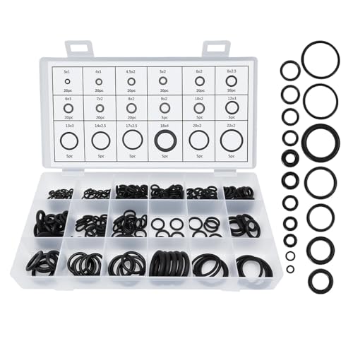 Serplex® 225PCS O-Ring Assortment Kit Set, Rubber Gasket AC System Seal Kit