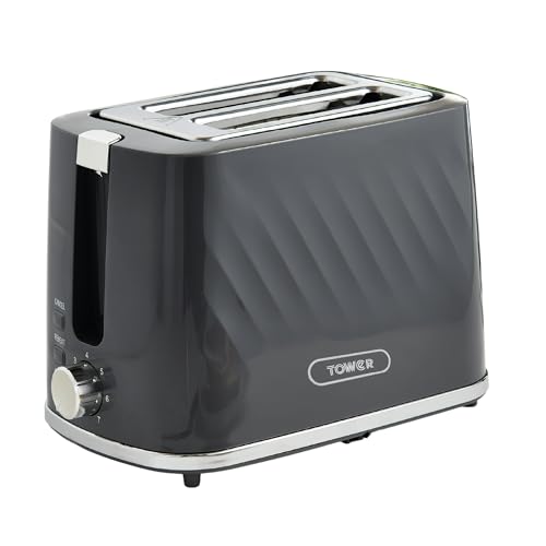 Tower Windsor 2 Slice Pop Up Toaster with Self Centring Slots, 7 Browning Levels, 800W…