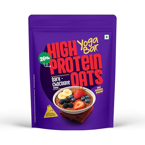 Yogabar 26g High Protein Oats 1kg , Dark Chocolate - Breakfast Cereal with Wholegrains,…
