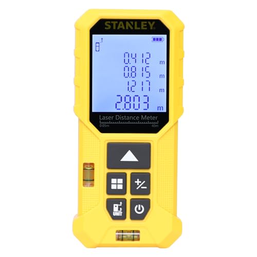 STANLEY STHT77801-A Professional Yellow Laser Distance Meter - 40 M, ±2.0mm Accuracy, C…