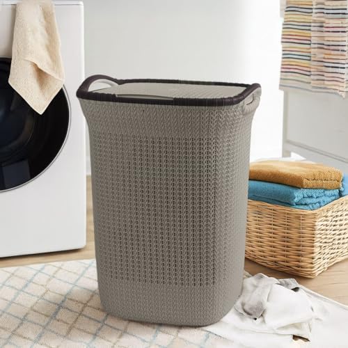 PrettyKrafts 60 L Plastic Laundry Basket with Lid | Large Clothes & Toy Storage Bin 61×…