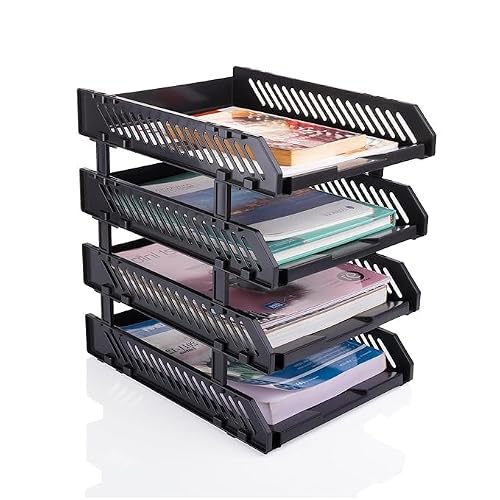 DEALDASH File Tray Rack ABS Plastics | Foldable Office Desk Accessories | Durable & Stu…