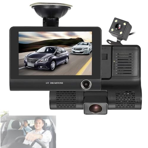 Drumstone 𝟏𝟓 𝐘𝐞𝐚𝐫𝐬 𝐆𝐮𝐚𝐫𝐚𝐧𝐭𝐞𝐞 3 Camera DVR: 360° Car Dash Cam with Wide Angle Lens, Moti…