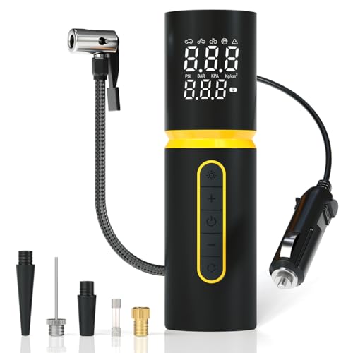 Portronics Vayu 5.0 Lite, Portable 12V DC Corded Tyre Inflator for Cars, 150 PSI, Fast…