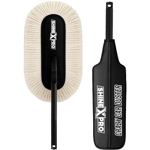 ShineXPro Car Duster - Lint-Free & Scratch-Free Car Cleaner Brush with Long Handle - Ca…