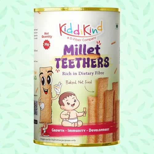 Kiddikind Millet Teethers for Babies 6+ Months | Healthy Baby Teething Snacks | No Maid…