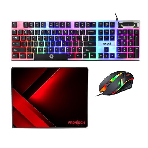 Frontech Neo Ranger 3-in-1 Gaming Combo – RGB LED Backlit 104-Key Keyboard, 1200 DPI Op…
