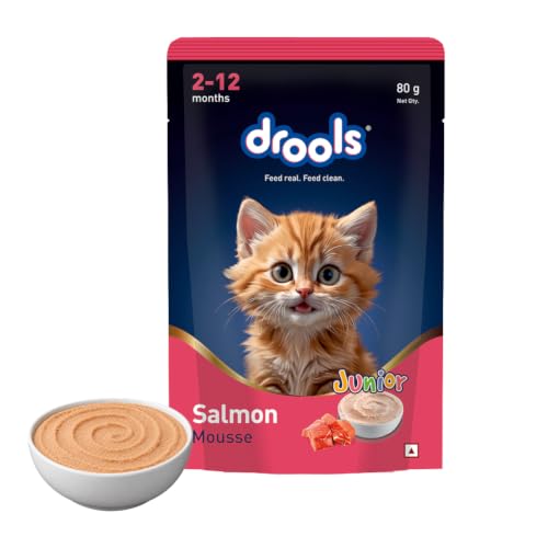 Drools Kitten Wet Mousse 80g | Salmon | High Protein | Promotes Hydration & Easy Digest…