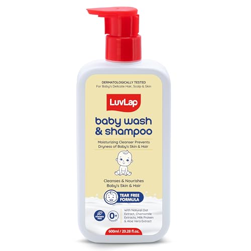 LuvLap Baby Wash & Shampoo -600ml, Milky Soft Head to Toe Wash With Oatmeal & Shea Butt…