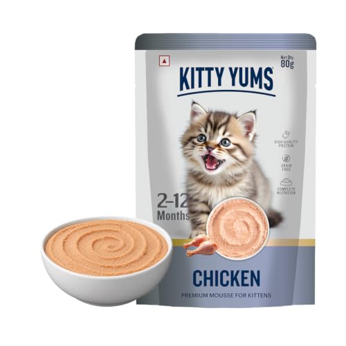 Kitty Yums Kitten Wet Mousse 80g | Chicken | Rich in Protein | Promotes Hydration & Eas…