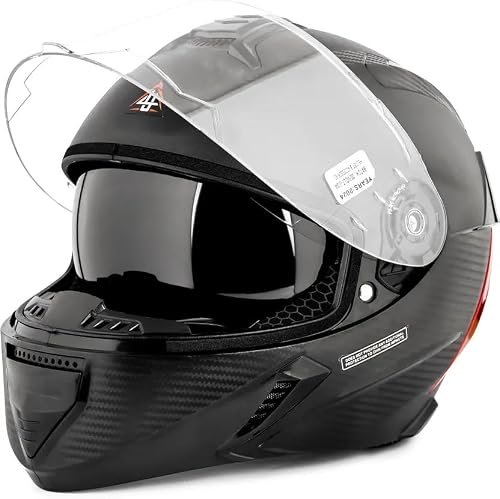 4U Supreme Volt Full Face ISI Marked 100% ABS with Unbreakable Dual Visor Motorbike Hel…