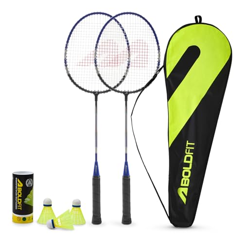Boldfit Badminton Rackets Aluminium Badminton Racket with Full Cover Bag Standard Shutt…