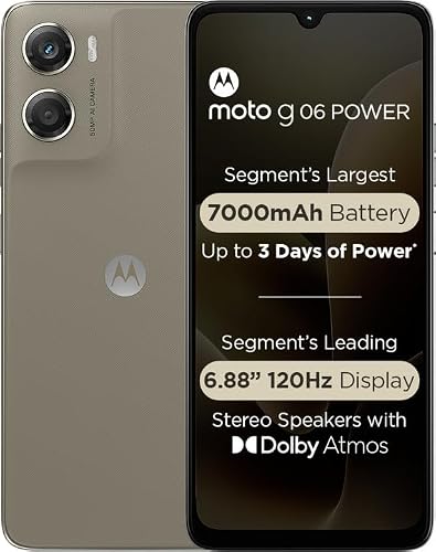 Motorola G06 Power (Pantone Laurel Oak, 4GB RAM, 64GB Storage) | 6.88" 120Hz Display |…