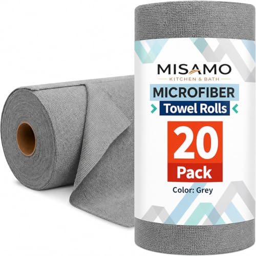 Misamo Enterprise Microfiber Cleaning Cloth Roll, 25x25 cm, Reusable Tear-Away Towels,…