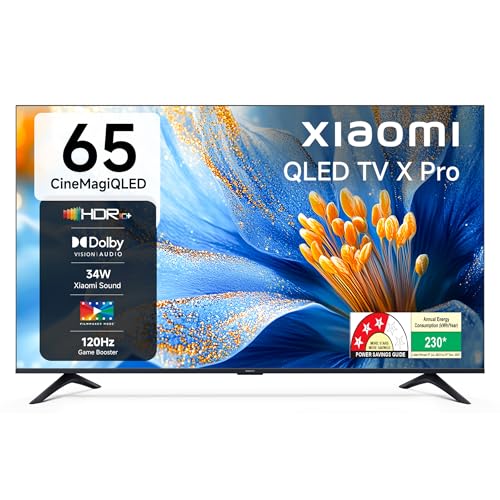 Xiaomi (164 cm) 65 inch X Pro 4K QLED | Dolby Vision & HDR10+| 34W Boom Box Speakers| 1…