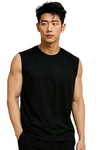 JUGULAR Tank Tops Sleeveless T-Shirt for Men Gym Wear Vest Solid Stylish Round Neck Run…