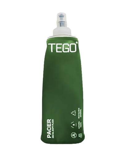 TEGO Pacer Soft Flask – Foldable 250mL/500mL TPU Bottle for Running, Camping, and Outdo…