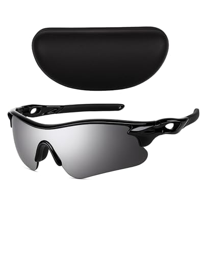 Zynic Men’s Stylish Sports Sunglasses with Case| UV400 Protection Classic Wrap Around G…