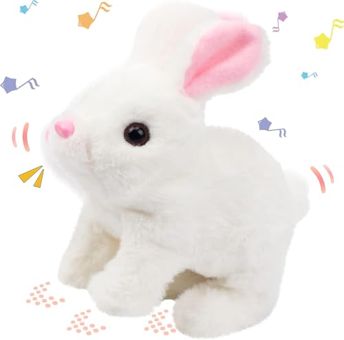 SHINETOY Hopping Rabbit Interactive Electronic Pet Plush Bunny Toy with Sounds and Move…