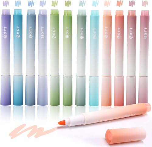 SHUTTLE ART 12 PCS Pastel Highlighter Pens | Dual Tip Soft Color Markers for Journaling…