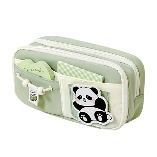 GERQSHO® Canvas School Bag Pencil Case, 3 Layer 6 Compartment Large Capacity, Aesthetic…