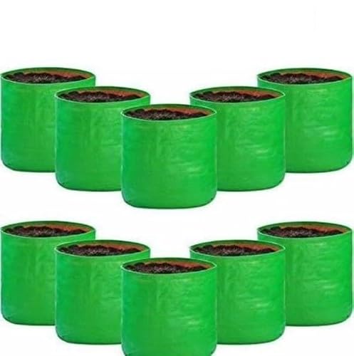 HDPE UV Plant Grow Bags, 12x12 Inch, 200 GSM Thermal Pressed Material, Green, with Drai…