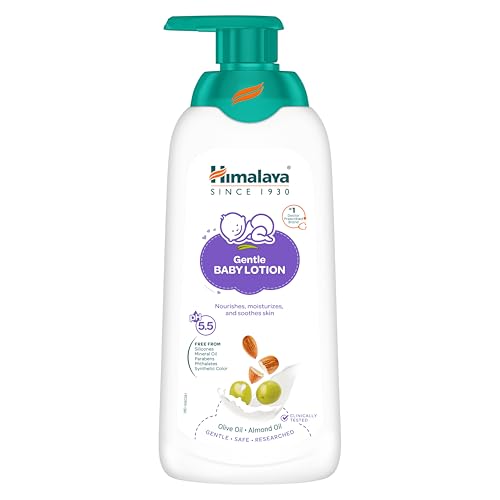 Himalaya Gentle Baby Lotion 400ml with Almond oil, Olive oil, Country Mallow | No.1 Doc…