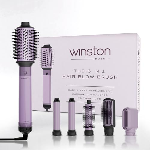 Winston 6-in-1 Hair Styling Blow Brush for Women - 1200W | Air Brush with Auto Wrap Cur…