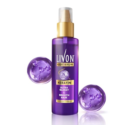 Livon Keratin Hair Serum for Women & Men | Ultra Glossy & Smooth Hair | 48Hr Frizz Cont…