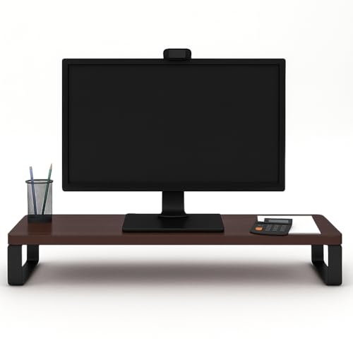 U T E E Z Ergonomic Wooden Monitor Stand for Desk – Computer Riser & Printer Stand for…