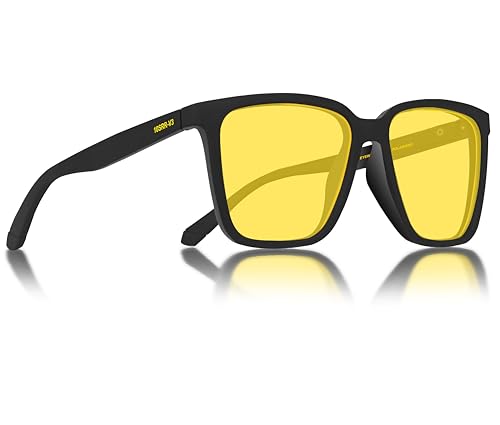 EFERMONE® Night Driving Glasses with Cleaning Kit, Yellow Polarized Lens, UV400, Anti-G…