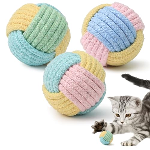 MeowAroma Cat Toy Balls with Jingle Bells Indoor, 2 Inch Soft Interactive Chew Toys for…
