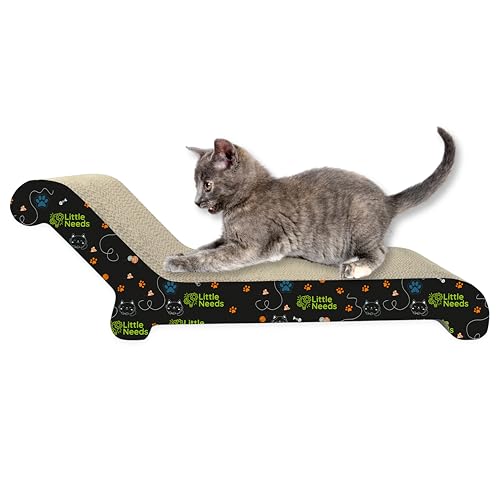 Little Needs Corrugated Cardboard Cat Scratcher with Catnip - (Deck Chair) | 20 inch Du…
