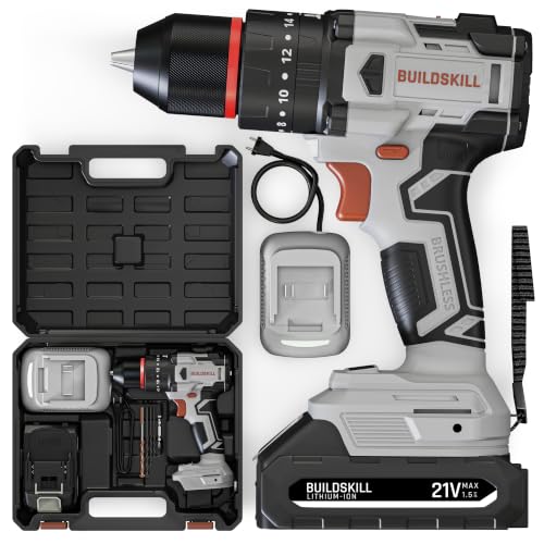 BUILDSKILL 55 PCs - 21V 40NM Brushless Impact Cordless Drilling Machine | Copper Motor…