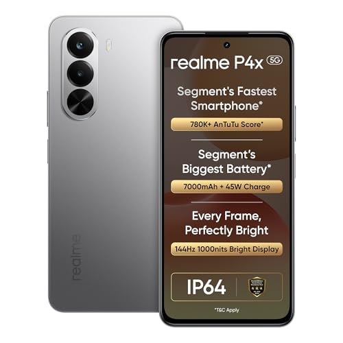 realme P4X Smartphone 6.72 inch 144Hz Display 7000mAh Titan Bettery 45W Fast Charge 6GB…