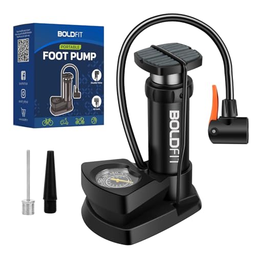 Boldfit Bicycle Pump with Pressure Gauge - High Pressure Foot Air Pump for Cycles, Ball…