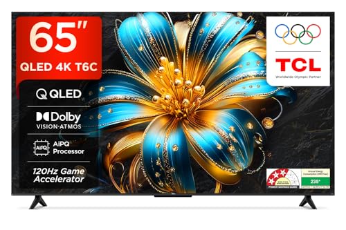 TCL 164 cm (65 inches) 4K Ultra HD Smart QLED Google TV | HDR 10+ | 120Hz Game Accelara…
